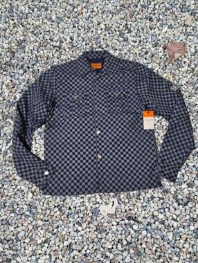 NEW! Rockridge Quilted Jacket In Blue Checker Pattern Size Medium